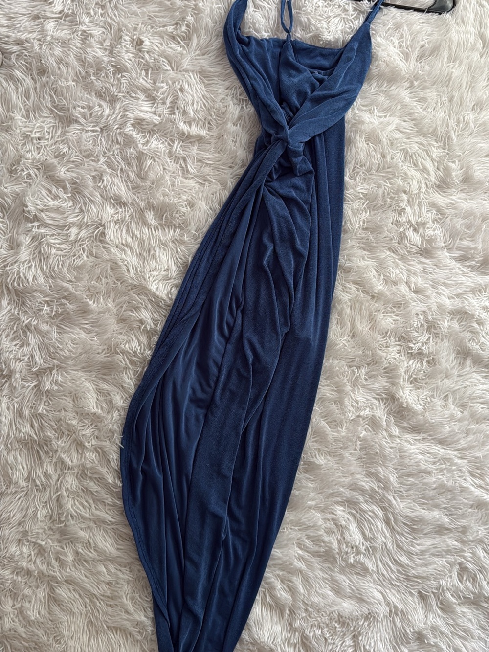 Lulu's Navy Blue Twist-Front Maxi Dress